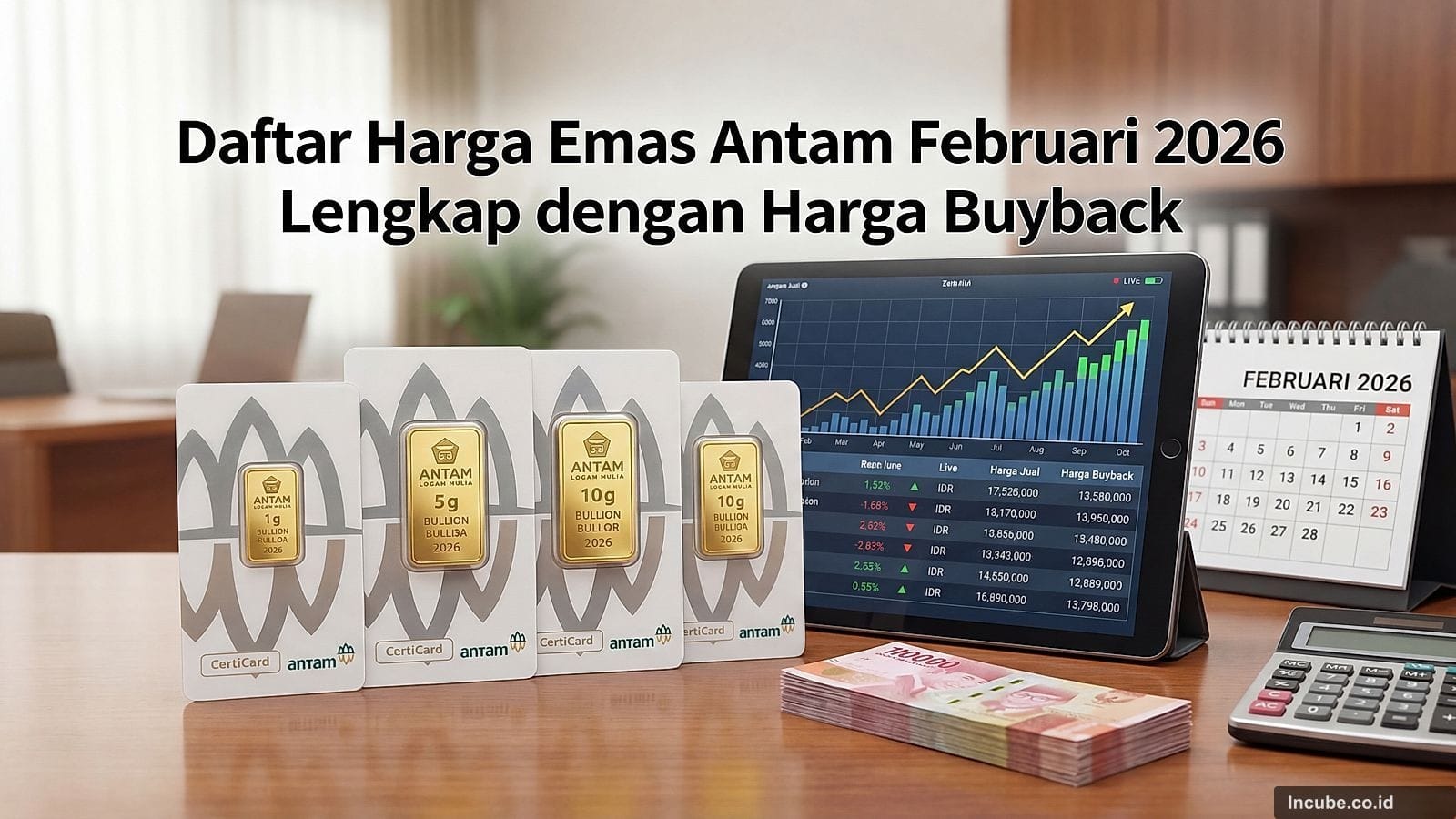 Daftar Harga Emas Antam Februari 2026 Lengkap dengan Harga Buyback
